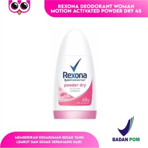 [ POWDER 45 ML ] REXONA DEODORANT WOMAN MOTION ACTIVATED POWDER DRY 45 ML / ROLL ON