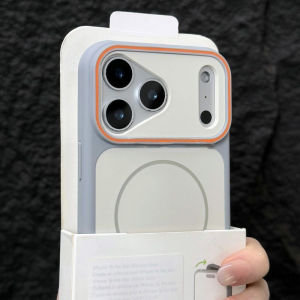 Simple Hit Color For Magsafe Large Window Case For iPhone Air 17 16 15 14 13 12 Pro Max Plus 11 Magnetic Frosted PC Armor Cover