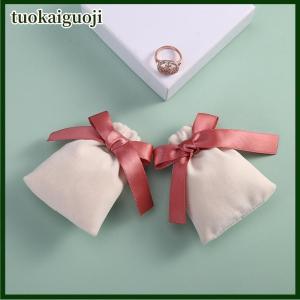 tuokaiguoji Đơn giản rắn màu nhung trang sức bao bì túi túi nhỏ Quà Tặng ruy băng dây rút túi Vòng Cổ Vòng Tay Bông tai lưu trữ túi