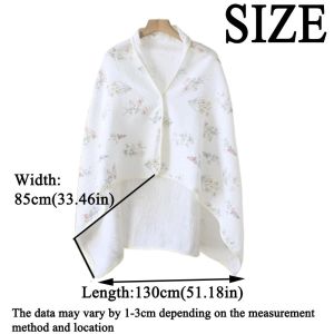 BEAUTYLADIES พิมพ์ลายดอกไม้ ผ้าห่มผ้าฝ้ายสำหรับคุณแม่ ระบายอากาศได้ระบายอากาศ เก็บความอบอุ่น ผ้าคลุมไหล่ลายการ์ตูนสำหรับคุณแม่ มัลติฟังก์ชั่ ผ้ากันเปื้อนสำหรับการพยาบาล เสื้อคลุมผ้าคลุมไหล่ที่อบอุ่นในช่วงฤดูร้อน อุปกรณ์เสริมสำหรับให้นมบุตร
