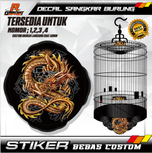 STICKER DECAL SANGKAR / KANDANG murai || STIKER naga dragon ebod jaya oriq BNR replika BEBAS CUSTOM