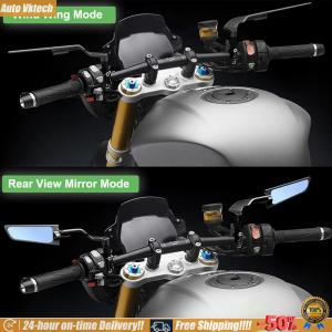 [Vktech]Motorcycle Mirrors Universal 10mm 8mm Stealth Mirrors Motorcycle Rearview Mirror Wind Wing Side Rearview Mirrors