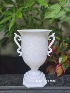Chậu Ly Cúp Bông Hồng 23x37cm Màu Trắng Size Trung Nhựa Dày Đẹp