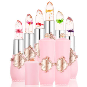 Jelly flower lipstick temperature discoloration transparent flower natural red moisturizing cream