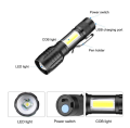 XPE+ Police Cree LED Built-in Battery Flashlight Rechargeable Waterproof USB Charge. 