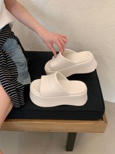 [Free Shipping] New Summer EVA High-Heeled Thick-Soled Open-Toe Womens Slippers for Outdoor Wear Non-Slip Beach Height-Increasing Versatile Platform Shoes