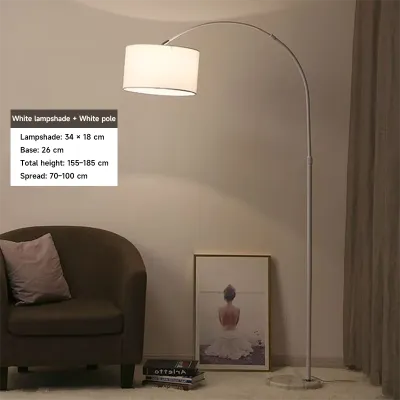 S&K Modern Fashion Fishing Floor Lamp Living Room Study Lamp Shade Bedroom Floor Lamp