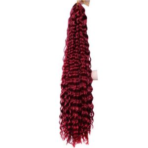 OMQAIO Water Wave Deep Twist Crochet Hair Afro Curls Ombre Crochet Braiding Hair Extensions 24Inch Curly Synthetic Crochet Hair American