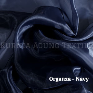 Kain Organza Premium Silk Kain Kaca per 0.5meter warna NAVY TERBARU 2023 Bahan Dress Outer Dekorasi Pesta Import