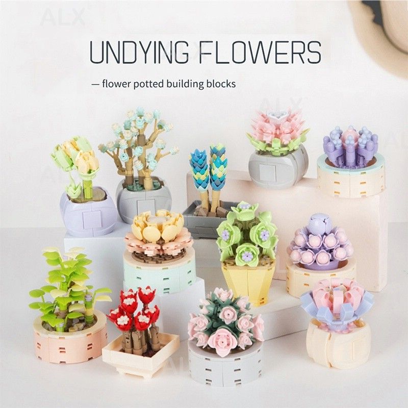 Mini Succulent Bonsai Building Blocks Flower Brick Model Toy_voghion.com