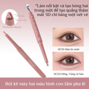 【HÀNG HÀN】Bút Highlight Bọng Mắt 2 Đầu Tự Nhiên Như Thật-Chỉnh Bóng+Sáng Mắt-Chống Thấm Nước Mồ Hôi 100%-TẶNG KÈM CHỔI