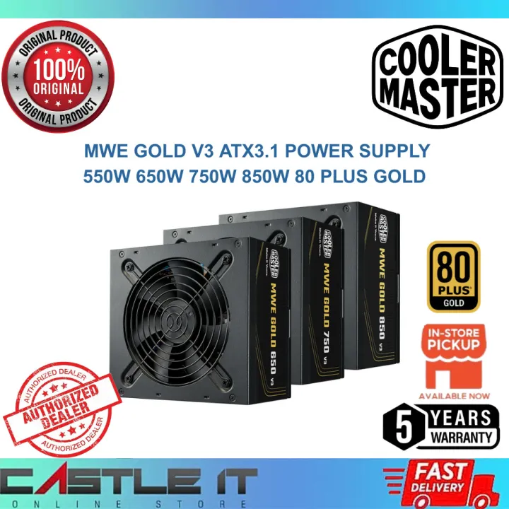 Cooler Master MWE Gold V3 ATX3.1 Power Supply 550W 650W 750W 850W 80 Plus Gold