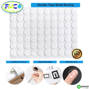 Double Tape Bulat Bening Per Sacheet Lem Adhesive Dua Sisi Transparan Selotip Bolak Balik Super Kuat Serbaguna