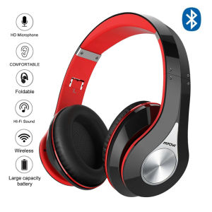 Mpow 059 Bluetooth Headset Wireless Headphones with Built-in Mic Hi-Fi Stereo Over Ear Gaming Headset Bluetooth Earphones Foldable Soft Memory-Protein Earmuffs Aux Mode