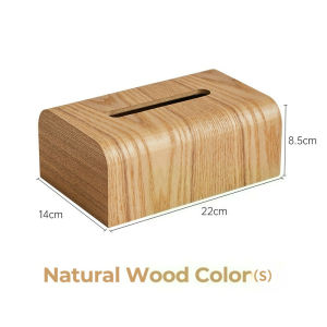 [SG] Walnut Tissue Box Holder Natural Wood Tissue Storage Organizer Car Office Hotel Home Paper Box
