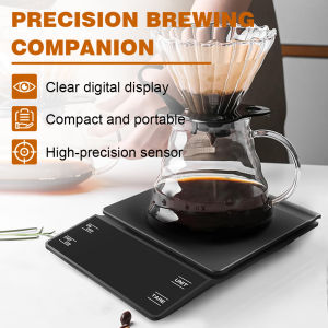 Vodool Mini Coffee Scale with Timer Rechargeable 3kg/0.1g Portable Digital Kitchen Scale Portable Coffee Scale Electronic Scale