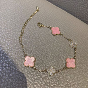 🎀Lacina🎀Four Leaf Clover Bracelet Light Luxury High-end Bracelet Niche Zircon Flower Bracelet
