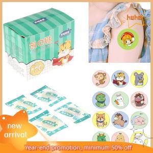 huhe 120Pcs/box Waterproof Breathable Round Band Aids for Children Wound Care