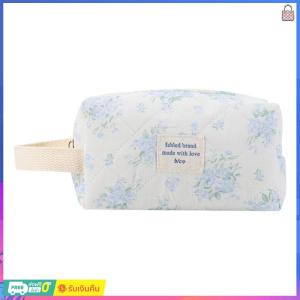 Women Clutch Bag Floral Quilted Checkered Makeup Bag for Girls Portable Cosmetic Storage Organizer