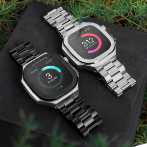 PP Nautilus style Stainless steel case Modification kit for Apple Watch Band 8 45mm Modification Kit Metal Bezel Rubber Strap for I watch Series 7 SE 6 5 4 44mm(not including watch)