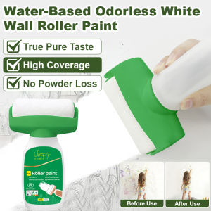 White waterborne latex wall paint/Wall Paint Easy to Use Waterborne Odorlessness Roller Lacquer Repair Portable Operation/Household Waterborne Latex Paint White Wall Paint Roller Repair Paint Net Odor SelfPainting Paint