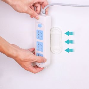 1/2Pcs Self-Adhesive Socket Holders Wall Stickers Household Cable Organizers Power Strip Holders