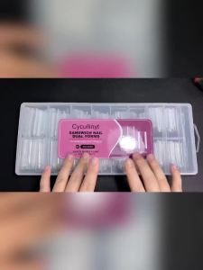 Poly Sandwich Nail Form Dual System 256PCS Almond Reusable & Bottom Forms with Guide Lines & Side Locking Clips 16 Sizes for Stable Apex Nail Extensions