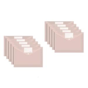 10 Pcs A4 Clear Document Organizers File Folders Document Wallets Paper Storage Bag Document Bag for Student Teacher
