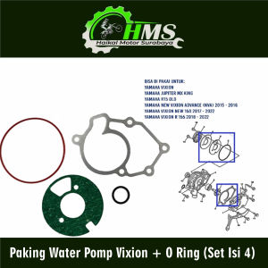 Paking Water Pomp Vixion + O Ring (Set Isi 4) - Packing Peking Oring Set Komplit Waterpump Pump Pompv