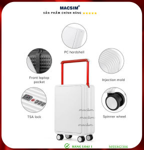 Vali cao cấp Macsim SMLV2306 cỡ 20 inch mà đen màu xanh màu trắng màu tím - Hàng loại 1