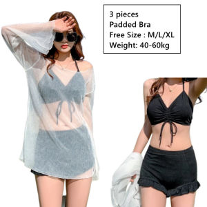 Two Piece Swimwear Women Summer Fashion Bra and Short for Swimming Attire High Waist Korean Bikini Set Padded Beach Outfit