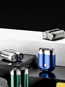AE Intelligent magnetic double-headed electric razor for men USB Portable washable rotating razor