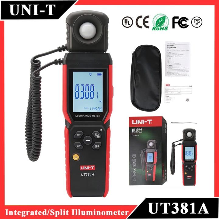 UNI-T UT381A Illuminometer Integrated & Split Digital Light Illuminance ...