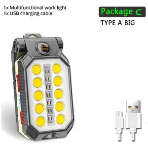 Emergency light Rechargeable work light led Flashlight COB Work Lamp power light rechargeable light led torchlight powerful tourch light Waterproof Camping Lantern Magnet Design heavy duty Flashlight