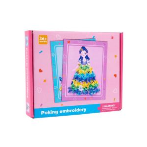 Hntob Wooden Handmade Poking EmbroideryDrawing Dress-Up Stickers Book Hand Painted Ornaments Toy