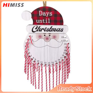 HIMISS Đếm ngược đến giáng sinh lịch với 24 mía kẹo Santa hình 24 ngày cho đến khi Xmas lịch treo tường cho trang trí cửa trước