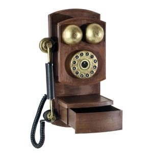 Rotary Dials Phone Antique Landline Telephone with Storage Box Wall Decors for Home Office Retro Creative Phone Model