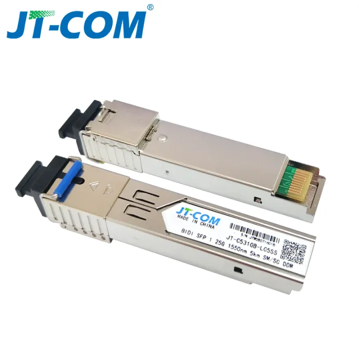 JT-COM a pair SFP Module Fiber SC Transceiver with DDM, BIDI 1.25G ...