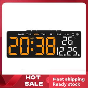 🚚【Local Express Delivery】🚚 Digital Wall Clocks LED Alarm Clock Large Display Table Clock Wall-mounted Multi-functional Temperature Date Calendar Home 12 24H Voice Control Degital For Bedroom Living Room Home Decor
