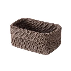COUPLECOL Rectangle Cotton Rope Storage Basket Large Capacity Handwoven Weaving Storage Basket Multipurpose Breathable Knitted Storage Basket Home Decoration
