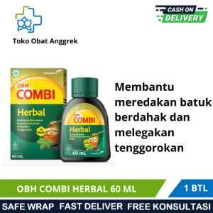 OBH COMBI HERBAL 60 ML / UNTUK MEREDAKAN BATUK BERDAHAK DAN MELEGAKAN TENGGOROKAN