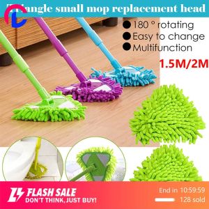 Lazy Cleaning Mop Triangle Can Extend 180 Degrees No Dead Ends Retractable Mops with Cloth Head Rotatable Triangular Adjustable Mini Room Kitchen Clean Brush Bathroom Floor Wall Window Household Tool Dust