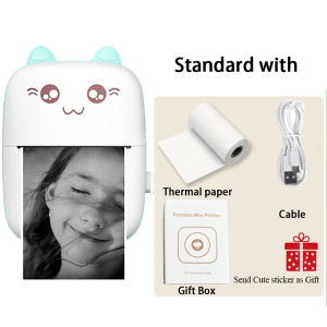EKLEVA เครื่องพิมพ์เทอร์มอลพกพาได้ MINI ไร้สาย BT 203Dpi ป้ายที่มีรูปภาพบันทึกคำถามผิดการพิมพ์ด้วยสาย USB พกพา Imprimante