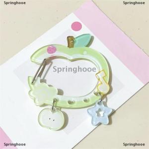 [COD] Springhooe Cute Apple-shaped Star Cloud Pendant Carabiner Mountaineering Buckle Acrylic Keychain Multipurpose Keyring Hook Bag Hanging Gift