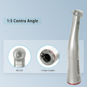 NICEDEN Dental Fiber Optic 1:4.2 Increasing 45 Degree Push Button Contra Angle Dental Hand piece with Optic Fiber Stainless Titanium Body for Electric Micromotor