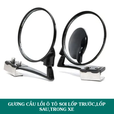 Gương cầu lồi ô tô gắn trên gương chiếu hậu xoay 360 độ nhìn rõ lốp trước lốp sau