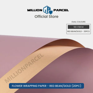 MillionParcel Flower Wrapping Paper | Dual Colour & Metallic Series | Gift Box Bouquet Wrap | DIY Valentines Day