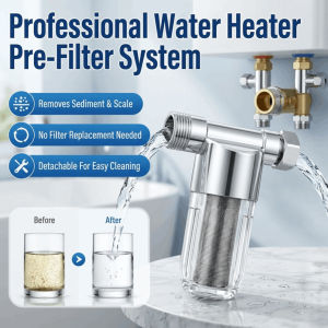 Water Heater Pre-Filter Sediment Filter Rust and Sand Removal Reusable Washable Easy Clean Inlet Protector Home Bathroom Plumbing