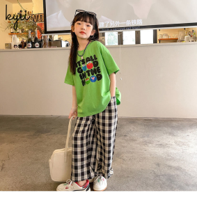 KYII Girl Summer children shirt Versatile short sleeve Top ky22220