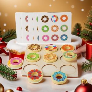 Wooden Table Game for Kids – Color Matching & Cake Simulation Toy Parent-Child Interaction Educational Christmas Gift